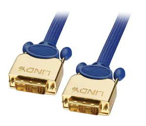 Lindy DVI-D Single Link, 10m cable DVI Azul