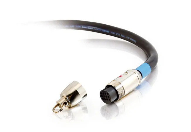 C2G 3M RAPIDRUN RUNNER 5 COAX CL2 HT-B cable coaxial mini coaxial cable Azul