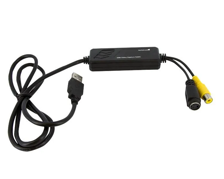StarTech.com SVID2USB2NS adaptador de cable de vídeo RCA + S-Video Negro