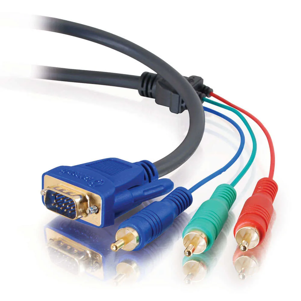C2G 3m Ultima HD15 / RCA HDTV Component Video Breakout Cable VGA (D-Sub) 3 x RCA Negro