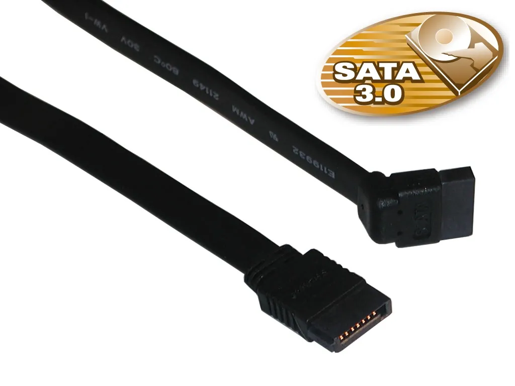 Sandberg SATA 3.0 cable 0.5m angled cable de SATA 0,5 m Negro