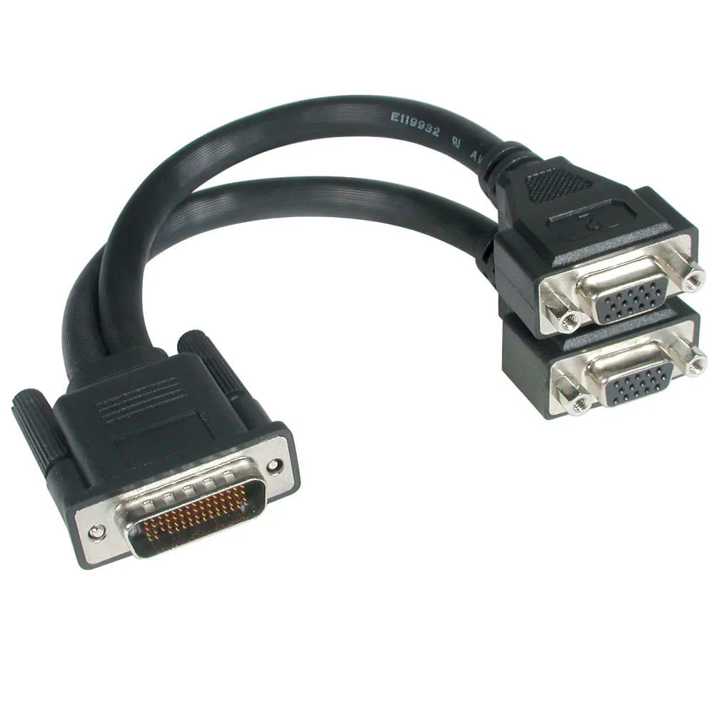 C2G LFH-59 Male to 2 VGA Female Cable 0,22 m DMS VGA (D-Sub) Negro