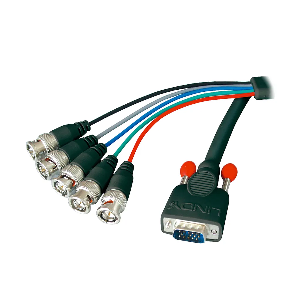Lindy 31562 adaptador de cable de vídeo 1,8 m VGA (D-Sub) 5 x BNC Negro