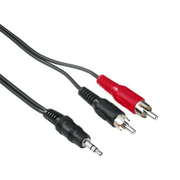 Hama 2 RCA plugs - 3.5 mm stereo jack plug, 3 m cable de audio Negro