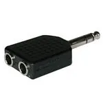 C2G Stereo/Dual Stereo Adapter 2x Stereo 6.3mm FM 6.3mm Stereo M Negro