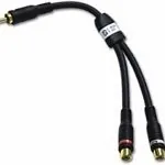 C2G Velocity RCA Plug/RCA Jack X2 Adapter Y-Cable cable de audio 2 x RCA Negro