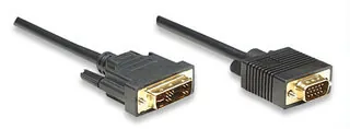 Manhattan DVI-A / HD15 cable de señal 1,8 m Negro
