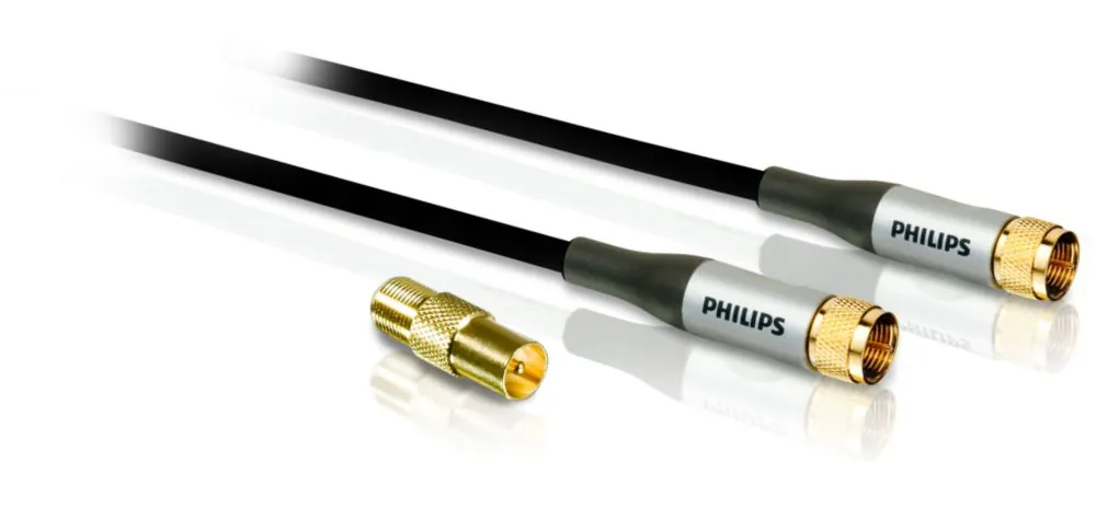 Philips SWV3105S/10 cable coaxial 5 m (F) Negro