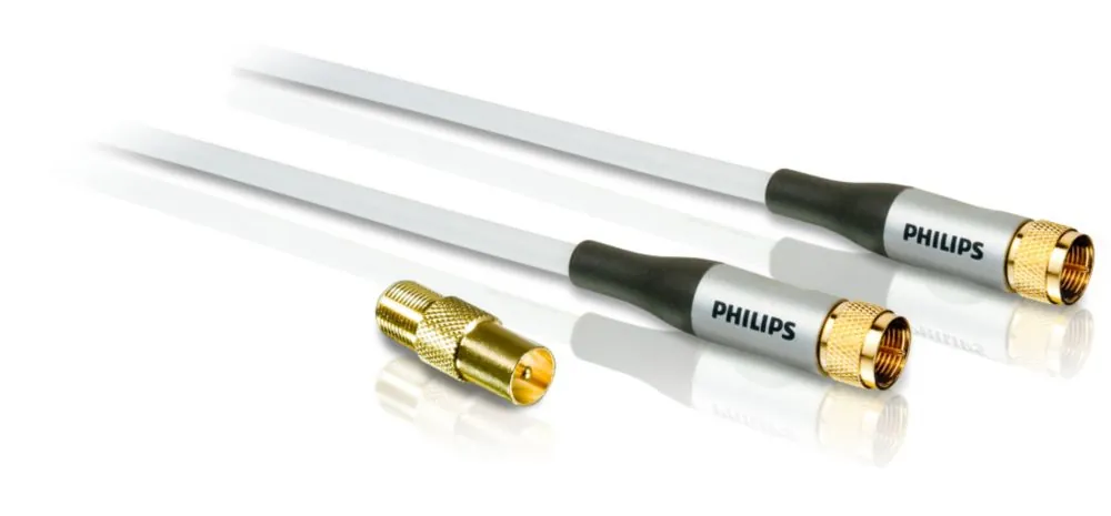 Philips SWV3104S/10 cable coaxial 5 m (F) Blanco