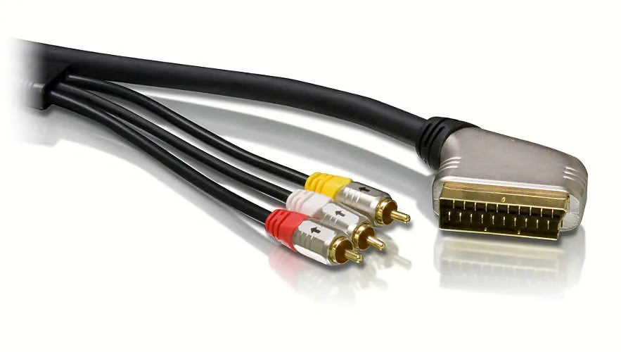 Philips SWV5530/10 adaptador de cable de vídeo 5 m SCART (21-pin) 3 x RCA Negro