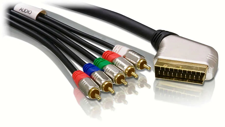 Philips SWV5540/10 adaptador de cable de vídeo 5 m SCART (21-pin) 5 x RCA Negro