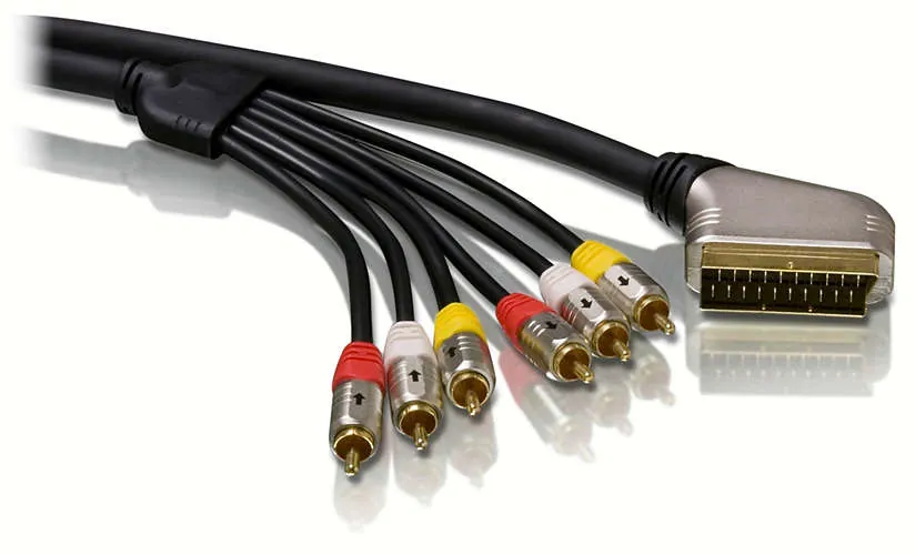 Philips SWV5545/10 adaptador de cable de vídeo 5 m SCART (21-pin) 6 x RCA Negro