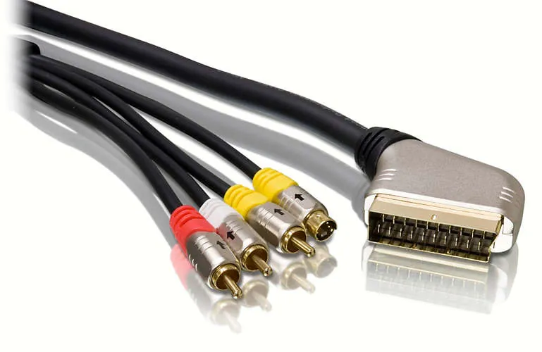 Philips SWV5535/10 adaptador de cable de vídeo 5 m SCART (21-pin) 3 x RCA + S-Video Negro