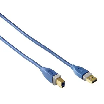 Hama USB 3.0 A plug - B plug, 3.00 m cable USB 3 m USB A USB B Azul