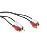 ACT 2 x RCA M / 2 x RCA F 2.5m cable de audio 2,5 m Negro