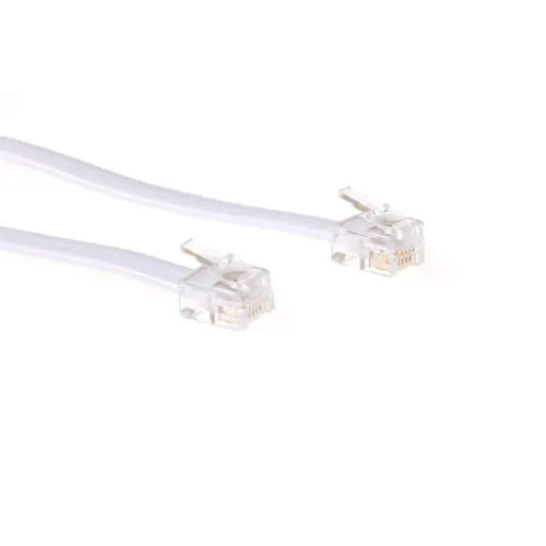 ACT Modular telephone cable RJ-12/RJ-12 10 m Blanco