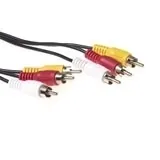 ACT AK2082 cable de vídeo compuesto 5 m 3 x RCA Negro