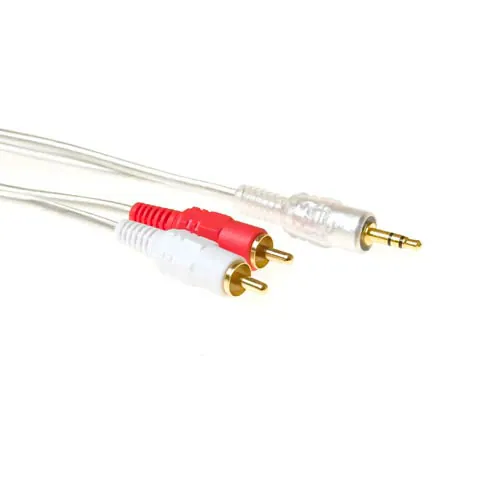 ACT AK2230 cable de audio 2 m 2 x RCA 3,5mm Transparente