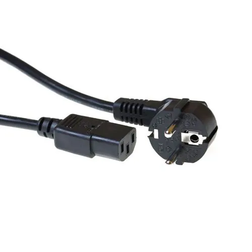 ACT 230V connection cable schuko male (angled) - C13 black 2.5 m Negro 2,5 m