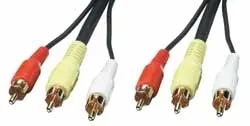 Lindy 10m AV Cable cable de vídeo compuesto 3 x RCA Negro