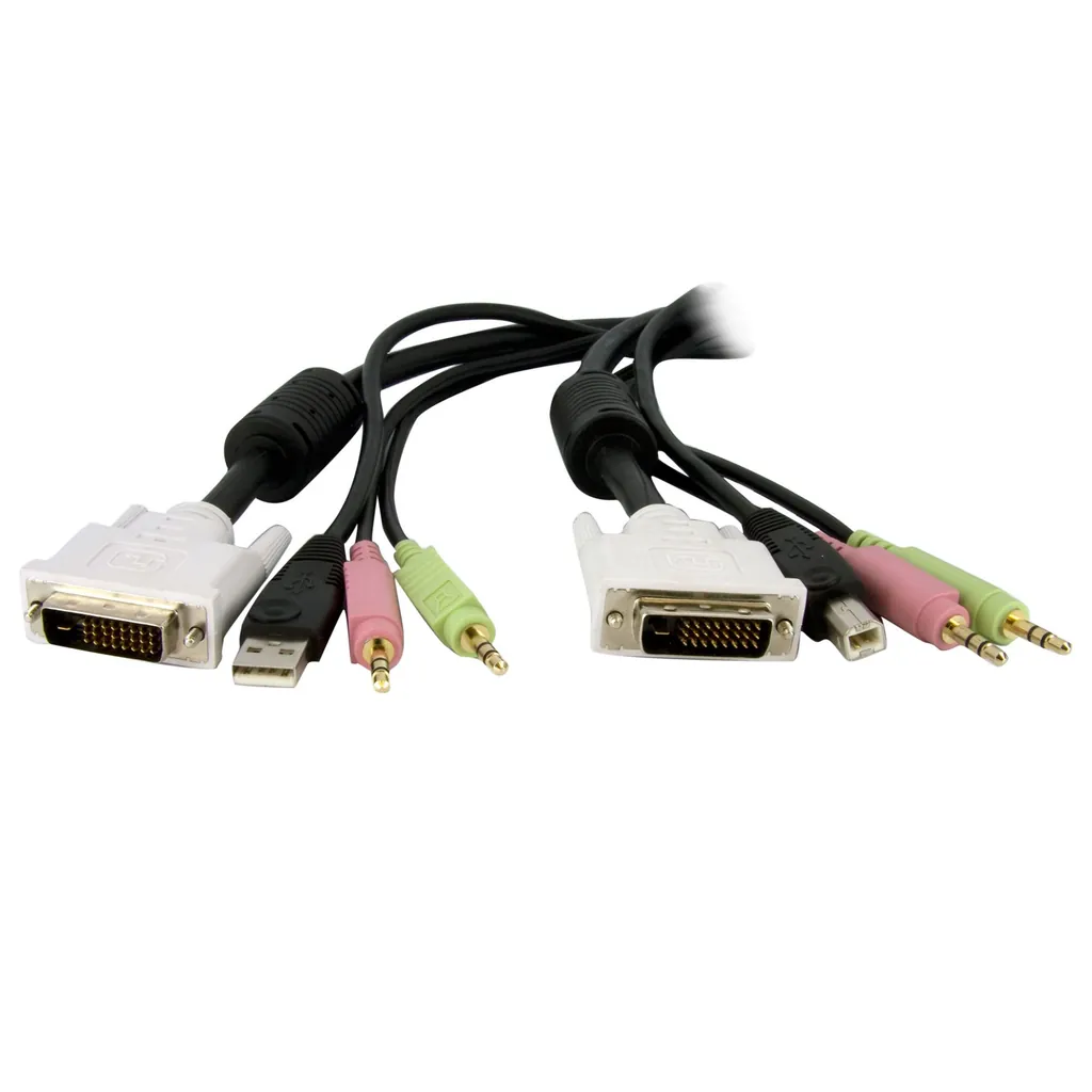 StarTech.com DVID4N1USB6 cable para video, teclado y ratón (kvm) Negro