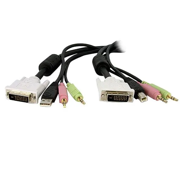 StarTech.com DVID4N1USB10 cable para video, teclado y ratón (kvm) Negro