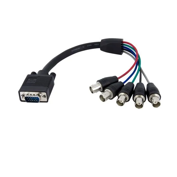 StarTech.com VGABNCMF1 adaptador de cable de vídeo 0,3 m VGA (D-Sub) 5 x BNC Negro