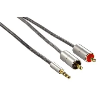 Hama 00080865 cable de audio 2 m 3,5mm 2 x RCA Plata
