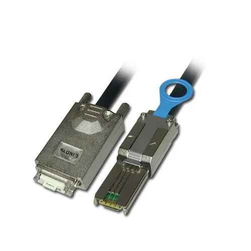 Lindy External Multilane SATA & SAS, 2m cable de SATA Negro