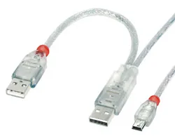 Lindy USB 2.0 2 x A (50cm) / Mini-B 1.0m cable USB 1 m USB A Mini-USB B
