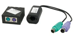 Lindy PS/2 Keyboard and Mouse Extender cable ps/2 2x 6-p Mini-DIN Negro