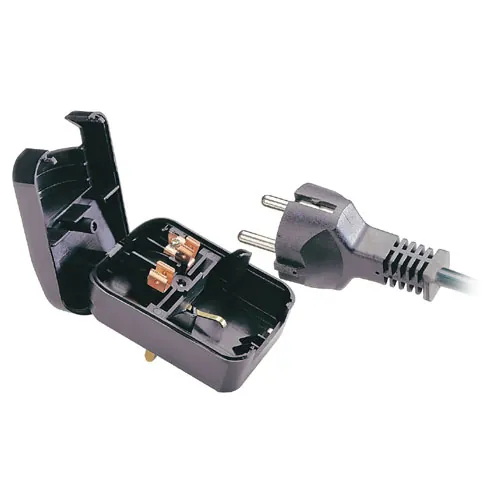 Lindy Earthed Plug Converter CEE7 (XVII) UK 3p Negro