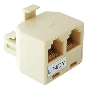 Lindy RJ11/12 adapter plug -> 2 x RJ-11/12 coupling (6P6C) RJ11/12 2 x RJ-11/12 Amarillo