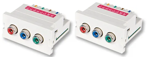 Lindy CAT5e/6 Modular AV Extender, 3 x Phono Blanco