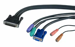 Lindy KVM Console Cable CPU Switch Multimedia, 1m cable para video, teclado y ratón (kvm) Negro