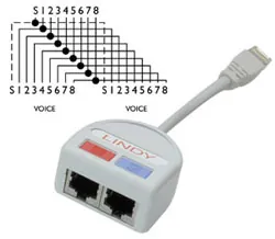 Lindy UTP Y Adapter cable de red Gris