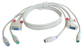 Lindy 1m KVM Cable cable para video, teclado y ratón (kvm) Blanco