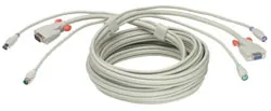 Lindy 3 KVM Cable cable para video, teclado y ratón (kvm) Gris 3 m