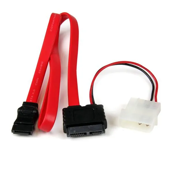 StarTech.com SLSATAF36 cable de SATA 0,9144 m SATA 13-pin SATA 7-pin + Molex (4-pin) Rojo