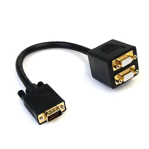 StarTech.com VGASPL1VV cable VGA 0,3 m VGA (D-Sub) 2 x VGA (D-Sub) Negro