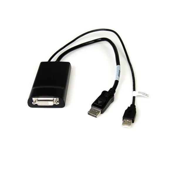 StarTech.com DP2DVID adaptador de cable de vídeo DVI-D DisplayPort + USB Type-A Negro