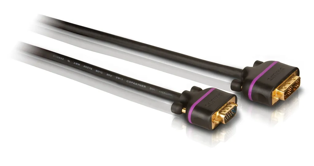Philips SWX2122S/27 adaptador de cable de vídeo 1,83 m DVI VGA (D-Sub) Negro