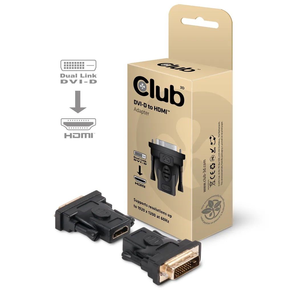 CLUB3D DVI to HDMI Adapter Negro