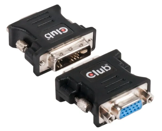 CLUB3D DVI to VGA video converter/adapter DVI-I Negro