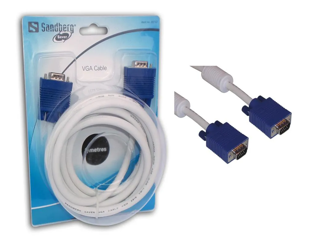 Sandberg 3m VGA cable VGA VGA (D-Sub) Blanco