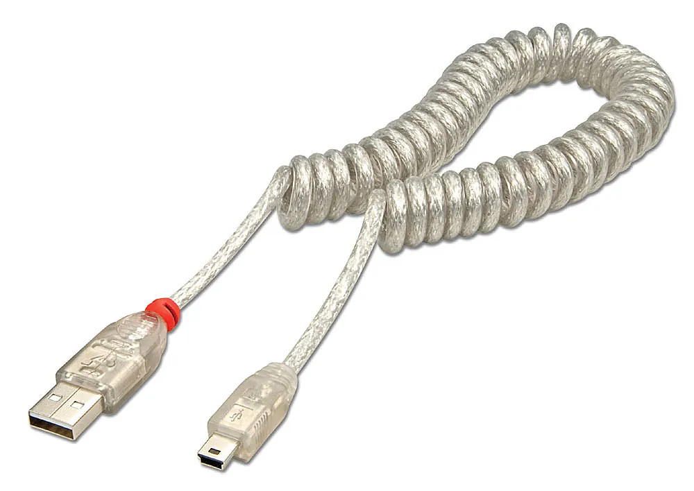Lindy 31925 cable USB 2 m USB A Mini-USB B Transparente