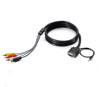 LevelOne RCA-9007 adaptador de cable de vídeo 0,7 m VGA (D-Sub) + 3,5mm Negro