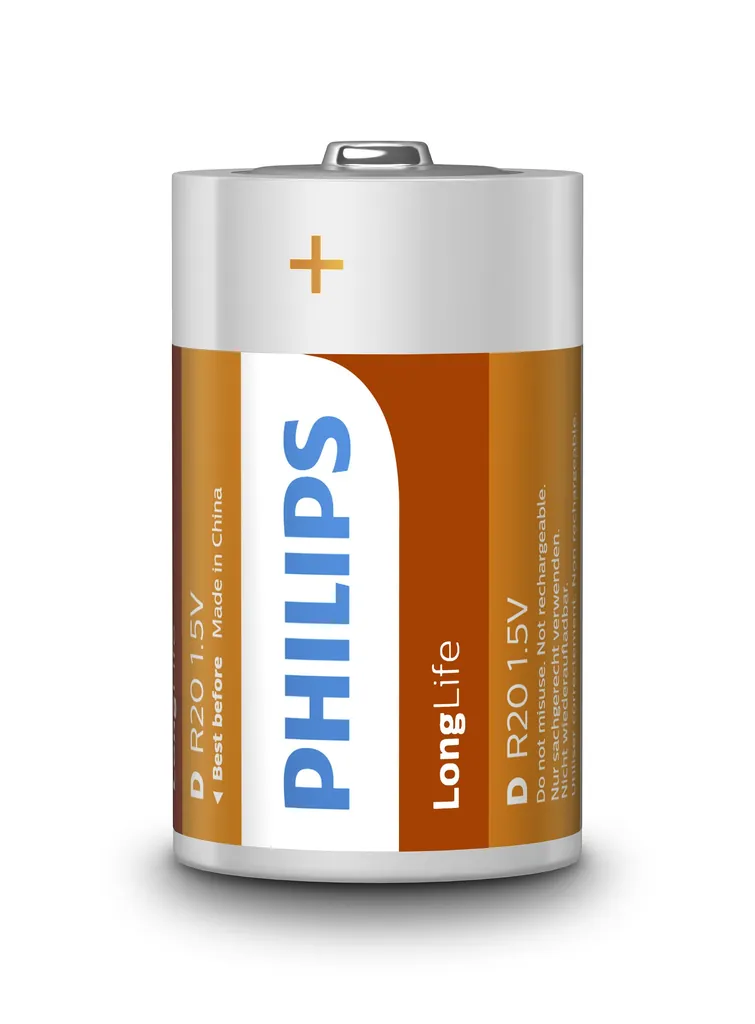 Philips LongLife R20L2F/10 pila doméstica Batería de un solo uso D Zinc-carbono
