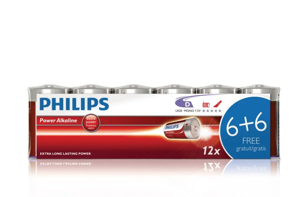 Philips PowerLife LR20P12F/10 pila doméstica Batería de un solo uso D Alcalino