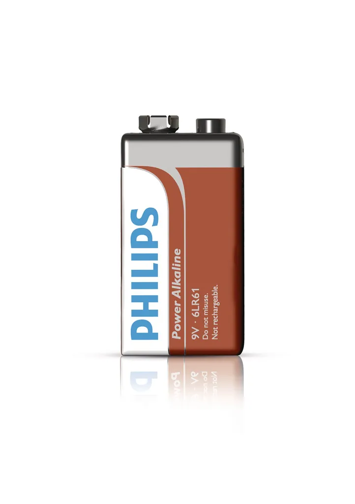 Philips Power Alkaline 6LR61P4F/10 pila doméstica Batería recargable 9V Alcalino
